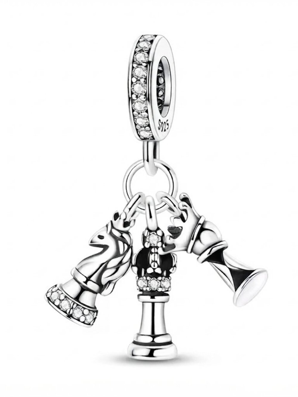 Knight & Crown Chess Dangle Charm